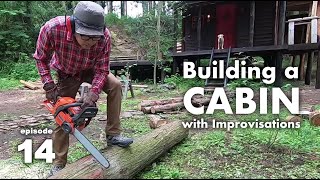 Building a cabin with improvisations 14 quotMake stairs with logs1quot [upl. by Runck]