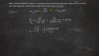 878 Oblicz stężenie kationów wodoru w roztworze kwasu etanowego octowego o stężeniu 01 moldm³ [upl. by Aillimac]
