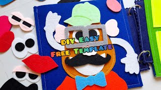 DIY Mr Potato Head Activity Busy Book Free Felt No Sew [upl. by Marney]