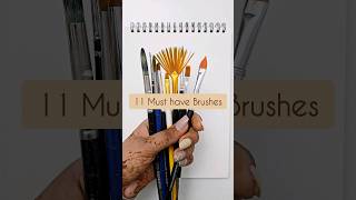 Types of brushes and their uses 🎨🖌 shorts art [upl. by Johnny]