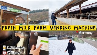 Fresh Milk Farm Vending Machine in Germany  Open 24 Hours [upl. by Anilrats]