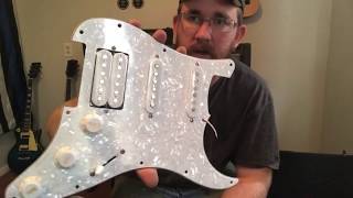 ammoon 3ply HSS Loaded Prewired Humbucker Pickguard Pickups Set for Fender Strat [upl. by Atnuahc]