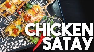 Thai CHICKEN SATAY with Peanut Sauce  Street Food  Kravings [upl. by Naujed]