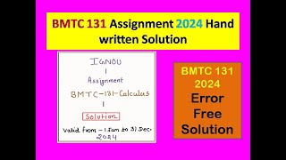 BMTC 131 Solved Assignment 2024 [upl. by Yelyah]