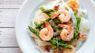 KETO FETTUCCINE ALFREDO  SHRIMP amp BACON  Easy Keto Dinner Recipe [upl. by Haletky]