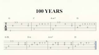 Play Along  FIve for Fighting  100 Years  Solo Guitar [upl. by Fernas]