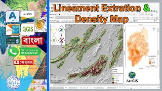 Lineaments Extraction in ArcGIS  Lineament Density Map Preparation in ArcGIS  Line Density [upl. by Fillian409]