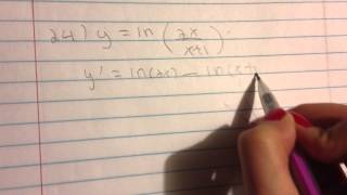 How to find the derivative of yln2xx1 [upl. by Wrennie]