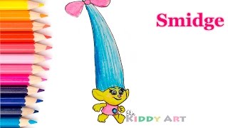 How to draw Smidge from Trolls  Как нарисовать Смидж Тролли [upl. by Airdnat237]