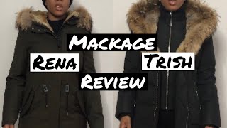 Review Mackage Trish Down Coat vs Mackage Rena Parka  Tryon amp How I Style My Mackage COATS 2021 [upl. by Artinahs]