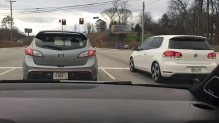 Mazda speed3 vs VW GlI APRstage2 [upl. by Anattar]