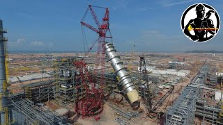 Installing Worlds Largest Crude Distillation Column Dangote Oil Refinery [upl. by Blandina642]