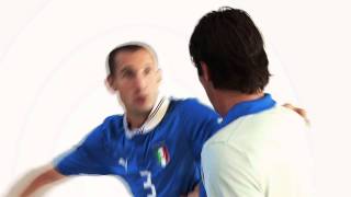 Chiellini e Buffon con le nuove maglie dellItalia 2012 firmate Puma [upl. by Daveen950]