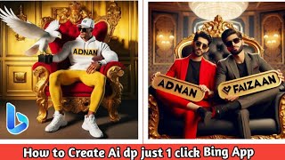 How to create Ai dp  with name  Bing Image Creater Ai dp Attitude boys name dp just 1 click [upl. by Erkan]