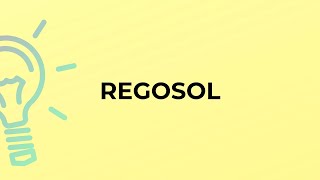 What is the meaning of the word REGOSOL [upl. by Florinda]