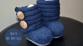 KNITTING TUTORIAL  BABY UGGs PART 3 [upl. by Zurek]