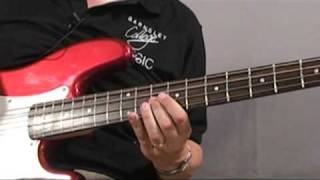 Bass Guitar technique C Minor Arpeggio Two Octaves with Nigel Chapman [upl. by Ontine]