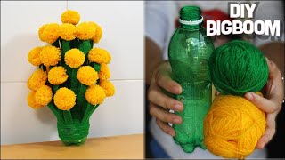 How to make Flower Vase with Wool Best Idea 2019  DBB [upl. by Odelet]