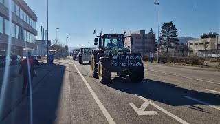 Sternfahrt Bauernprotest Füllinsdorf Baselland Schweiz 3 Februar 2024 Teil 1 [upl. by Yehudit]