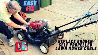 Replace Broken Self Propelled Lawn Mower Cable 💪 [upl. by Huberty]