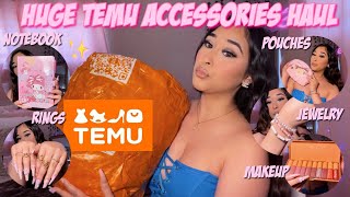 HUGE TEMU ACCESSORIES HAUL  40 items  my melody items stationary makeup jewelry amp more [upl. by Seldun]