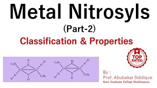 Metal Nitrosyls Part2  Classification and properties [upl. by Aisaim865]