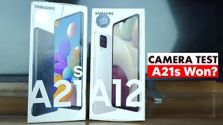 Samsung Galaxy A12 VS Samsung Galaxy A21s Camera Test Comparison [upl. by Seroled]