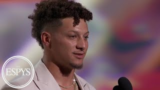 Patrick Mahomes thanks Chiefs teammates for making him ‘look good’  2023 ESPYS [upl. by Yecies]