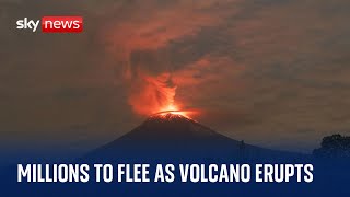 Popocatépetl Millions preparing to flee homes as Mexican volcano spews ash and rock [upl. by Selohcin]