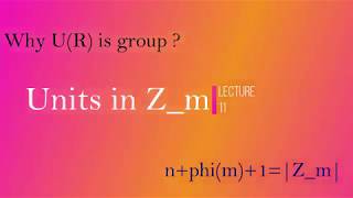 L11 Units in Zm  Set of Units  CSIR NET Solved Problem  GATE MA  TIFR  DU M Sc B Sc Maths [upl. by Fabrianna677]