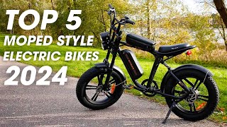 Top 5 Moped Style Electric Bikes 2024  Best Moped Style Electric Bikes [upl. by Nemsaj]