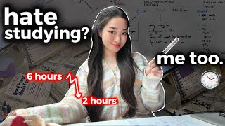 Hate studying Here’s how I study MORE in HALF the time ⏱️  FREE time management template [upl. by Aittam818]