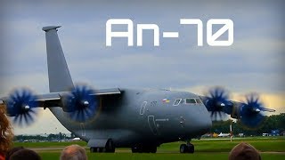 Antonov An70 propfan cargo aircraft at Le Bourget 2013  HD 50fps [upl. by Arhsub]