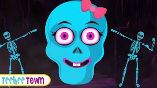 Glowing Scary Skeleton Song  More Spooky Fun Nursery Rhymes By Teehee Town [upl. by Nylyrehc]