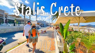 Stalis Crete walking tour 4k Greece 2023 [upl. by Hubbard]