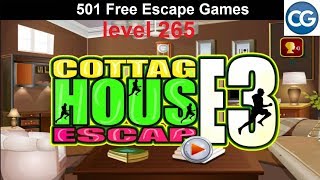 Walkthrough 501 Free New Escape Games level 265  Cottage house escape 3  Complete Game [upl. by Lorrac]