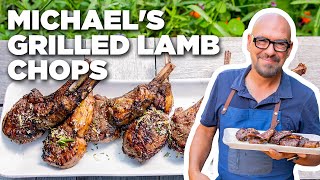 Michael Symons Grilled Lamb Chops with Rosemary Salt  Symon Dinners Cooking Out  Food Network [upl. by Glenda]