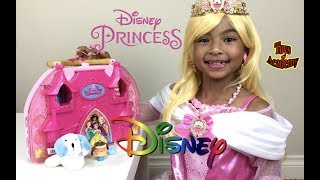 Disney Princess Aurora IRL Cosmetic Castle Vanity Unboxing Surprise Eggs  Toys Academy [upl. by Akinahs]