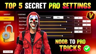 SECRET ⚙️  Pro Settings  Tricks For Dangerous Headshot 🔒  Top 5 Auto Headshot Trick  Free Fire [upl. by Benedicta600]