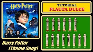 Harry Potter Theme en Flauta Dulce quotCon Notas Explicadasquot TUTORIAL SENCILLO [upl. by Notsae]