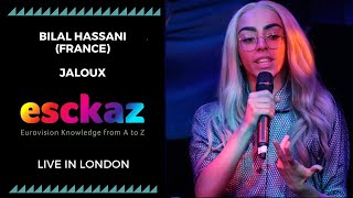 ESCKAZ in London Bilal Hassani  France  Jaloux at London Eurovision Party 2019 [upl. by Ahseikram]