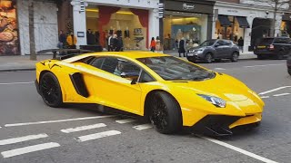 MILLIONAIRES Nightlife in Summer London  SUPERCARSTGE TV Driving Aventador SV VeyronAMG GangM4 [upl. by Jobe317]