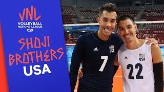 USAs brothers Kawika amp Erik Shoji on sharing the court  VNL Stars  Volleyball Nations League 2019 [upl. by Ainesej]