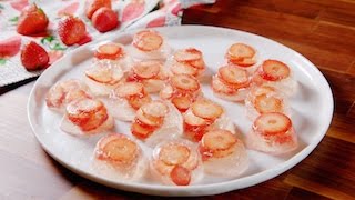 Strawberry Champagne JellO Shots  Delish [upl. by Adnihc]