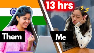 13 hours studying Trying INDIAN students study routine  speaking Hindi🔥 [upl. by Ynohtona266]