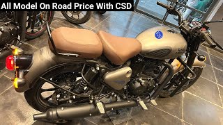 All New 2024 Royal Enfield Classic 350 Gun Metal Grey Details Review  CSD On Road price New Update [upl. by Antipus]