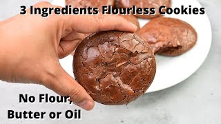 3 Ingredients Chocolate Cookies Without Flour Butter or Oil [upl. by Recha]