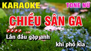 Karaoke Chiều Sân Ga Tone Nữ Nhạc Sống  Hoàng Luân [upl. by Dever]