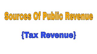 Sources Of Public RevenueTax Revenue SYBCOM [upl. by Riobard162]