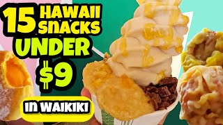 15 Hawaii Snacks UNDER 9 in Waikiki amp Rating each item [upl. by Idnarb375]